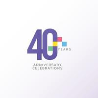 40 Years Anniversary Celebration Vector Template Design Illustration