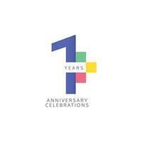 1 Years Anniversary Celebration Vector Template Design Illustration