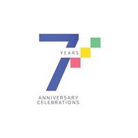 7 Years Anniversary Celebration Vector Template Design Illustration