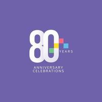 80 Years Anniversary Celebration Vector Template Design Illustration