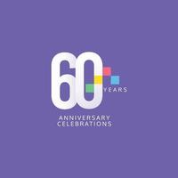 60 Years Anniversary Celebration Vector Template Design Illustration