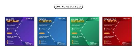 Set of social media stories post template concept design vector