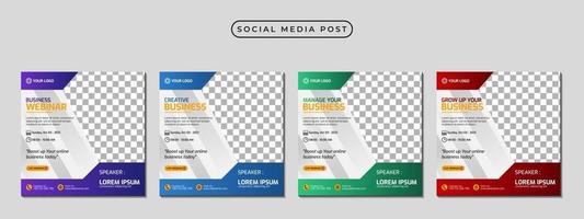 Set of social media stories post template concept design vector