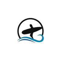 vector de diseño de deportes acuáticos de plantilla de logotipo de surf.