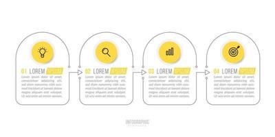 Plantilla de infografía empresarial con 4 pasos. vector