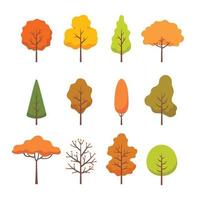 Collection of Different Autumn Tree vector