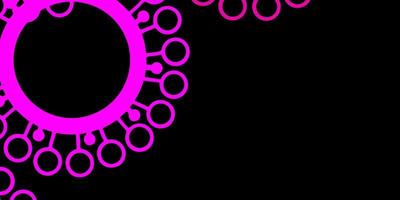 Dark purple, pink vector template with flu signs.