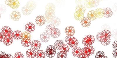 Light red vector doodle pattern with flowers.