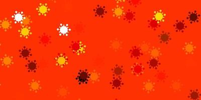 Light orange vector background with covid-19 symbols.