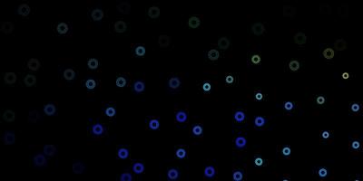 Dark blue, green vector pattern with coronavirus elements.