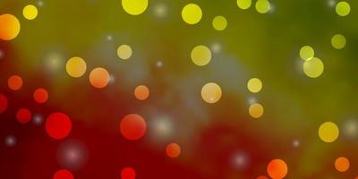 Dark Multicolor vector background with circles, stars.