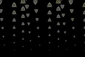 Dark Orange vector template with esoteric signs.