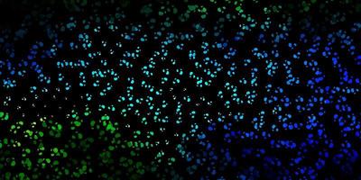 Dark blue, green vector background with random forms.