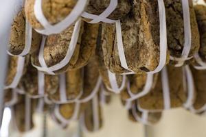 DoenJang, traditional  Korea food. Air drying the soybean loaves photo