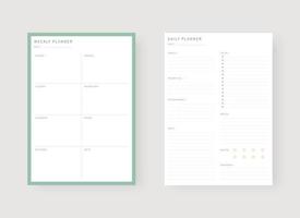 Set of planner and to do list. Daily and weekly planner template. vector