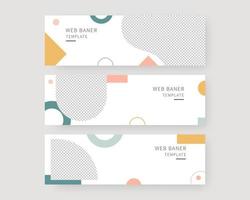 Web banner template set. Collection of horizontal banners design. vector