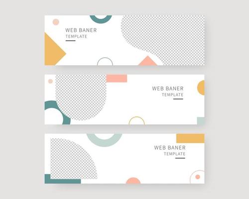 Web banner template set. Collection of horizontal banners design.