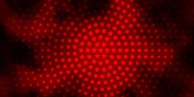 Dark Orange vector background with small and big stars.