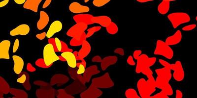 Dark red, yellow vector background with random forms.