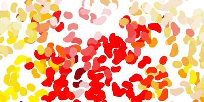 Light red, yellow vector background with random forms.