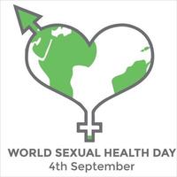 amo el día mundial de la salud sexual con elemento de mapa de forma vector