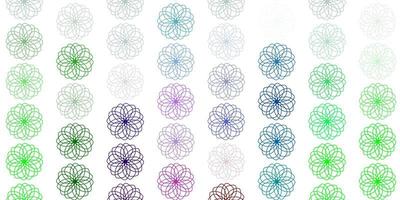 Light multicolor vector doodle pattern with flowers.