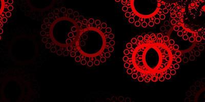 Dark red vector pattern with coronavirus elements.