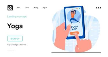 concepto web de yoga vector