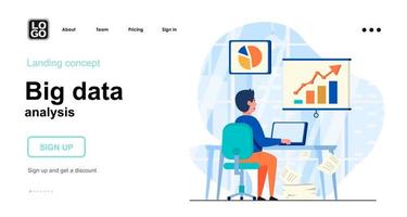 Big Data analysis web concept vector