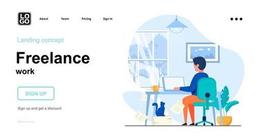 Freelance work web concept vector