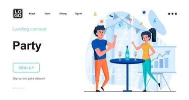 Corporate party web concept vector