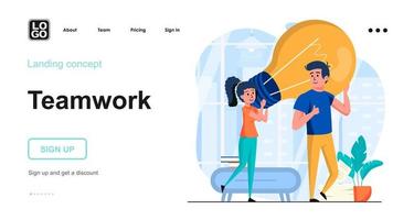 Teamwork web concept vector