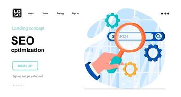 Seo optimization web concept vector