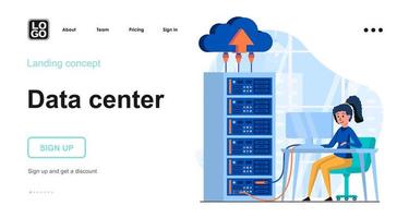 concepto web del servidor de datos vector