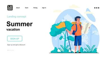 Summer vacation web concept vector