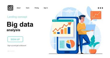 Big Data analysis web concept vector