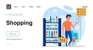 Shopping web concept vector