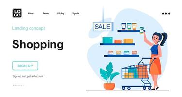 Shopping web concept vector