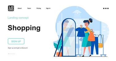 Shopping web concept vector