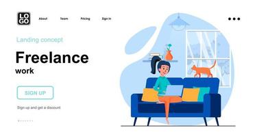 Freelance work web concept vector