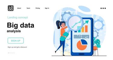 Big Data analysis web concept vector