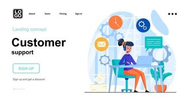 Customer support web concept vector