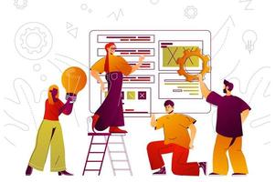 Teamwork web concept vector