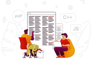 concepto web de software de programación vector