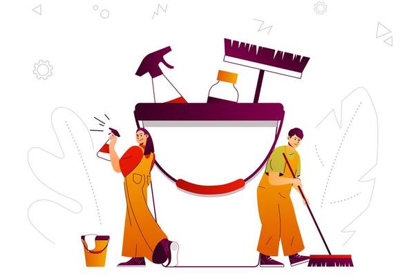 Cleaning company web concept