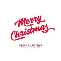 Merry Christmas text Calligraphic Lettering design card template. vector