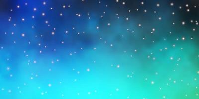 Light Blue, Green vector template with neon stars.