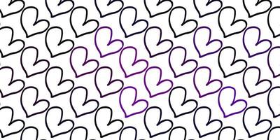 Light Purple vector background with Shining hearts.