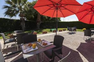 Moment of Breakfast in the garden, France photo