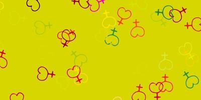 Light Multicolor vector background with woman symbols.